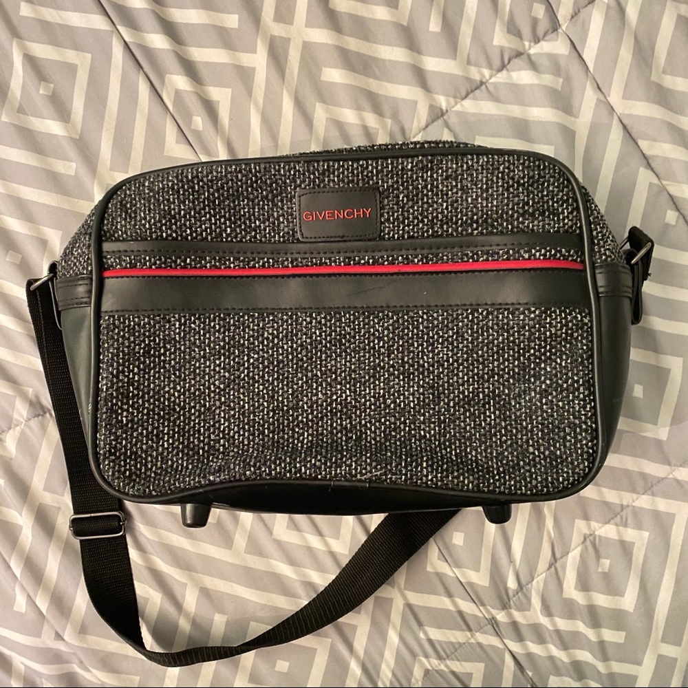 Givenchy Tweed Pattern Grey, Black & Red. Vintage